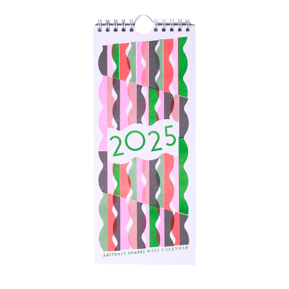 2025 Abstract Shapes Modern Risograph Wall Calendar by Mezzaluna Studi