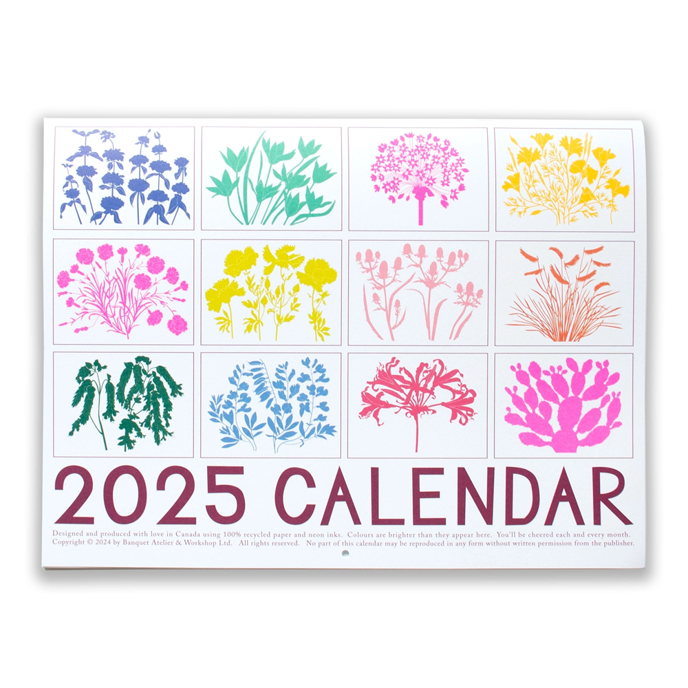 2025 Write-on Drought Tolerant Plants Calendar by Banquet Workshop