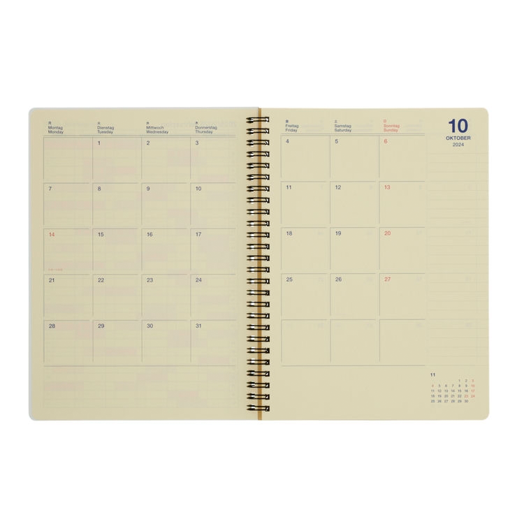 Rollbahn 2024-2025 Spiral XL Monthly Planner by Delfonics