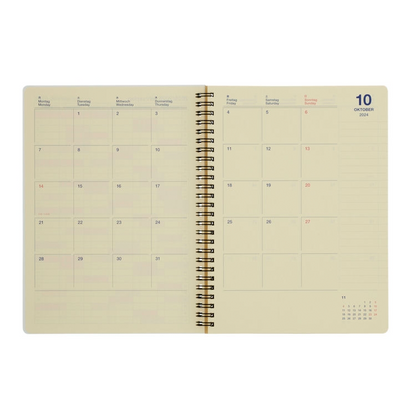 Rollbahn 2024-2025 Spiral XL Monthly Planner by Delfonics