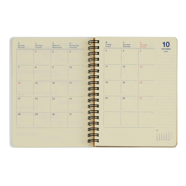 Rollbahn 2024-2025 Spiral Medium Monthly Planner by Delfonics