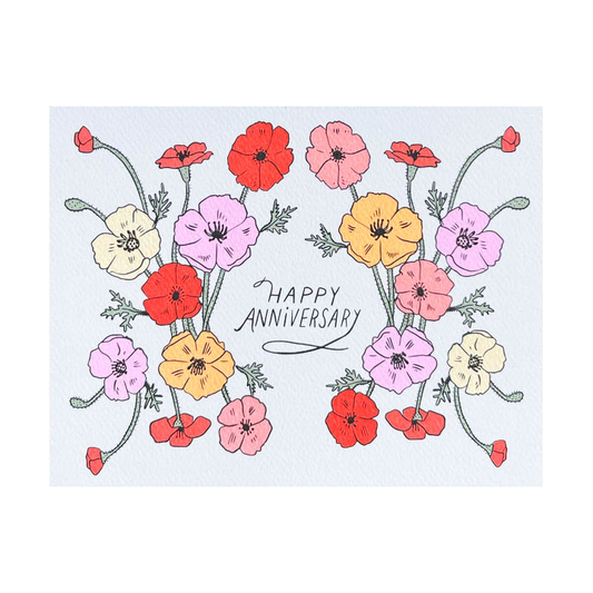 Happy Anniversary Poppies Card by Hartland Brooklyn