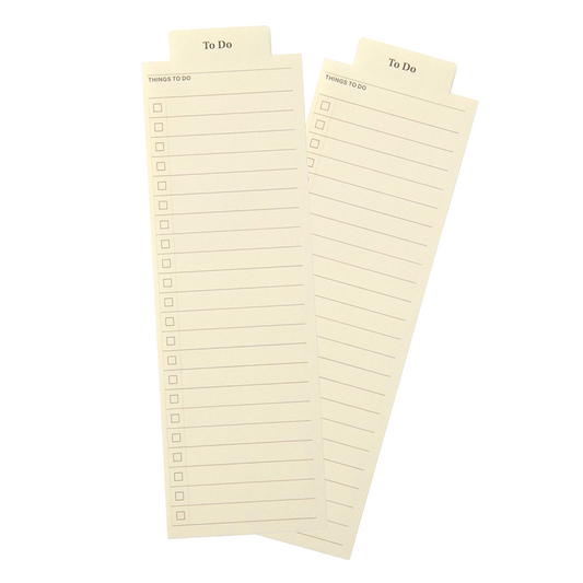 fold-over tab To Do list bookmark with lines with checkboxes on natural color cardstock