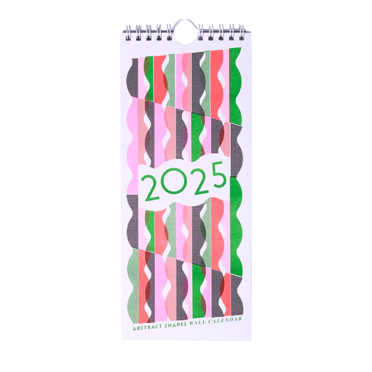 2025 Abstract Shapes Modern Risograph Wall Calendar by Mezzaluna Studio