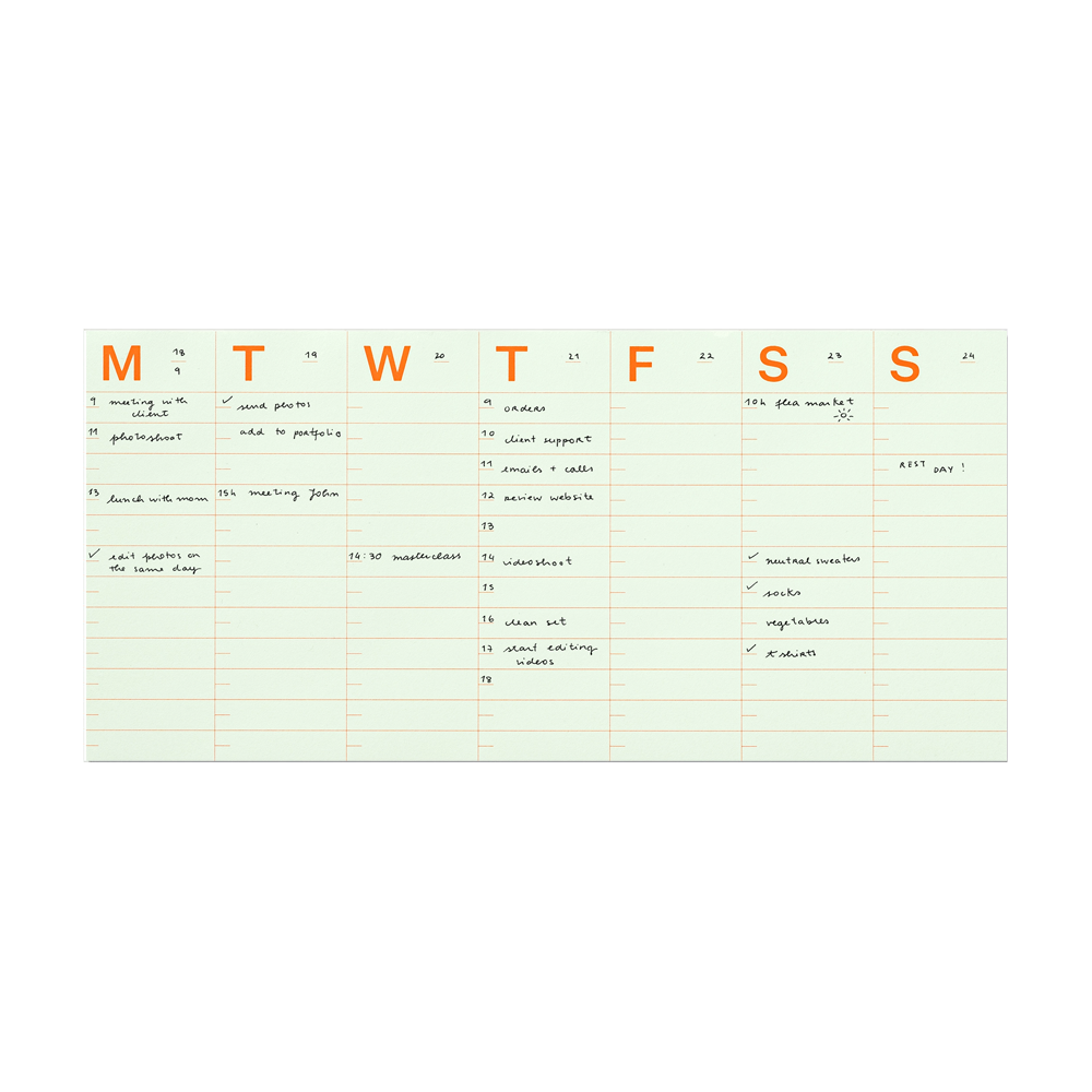 Weekly Time-block Notepad Large by mishmash