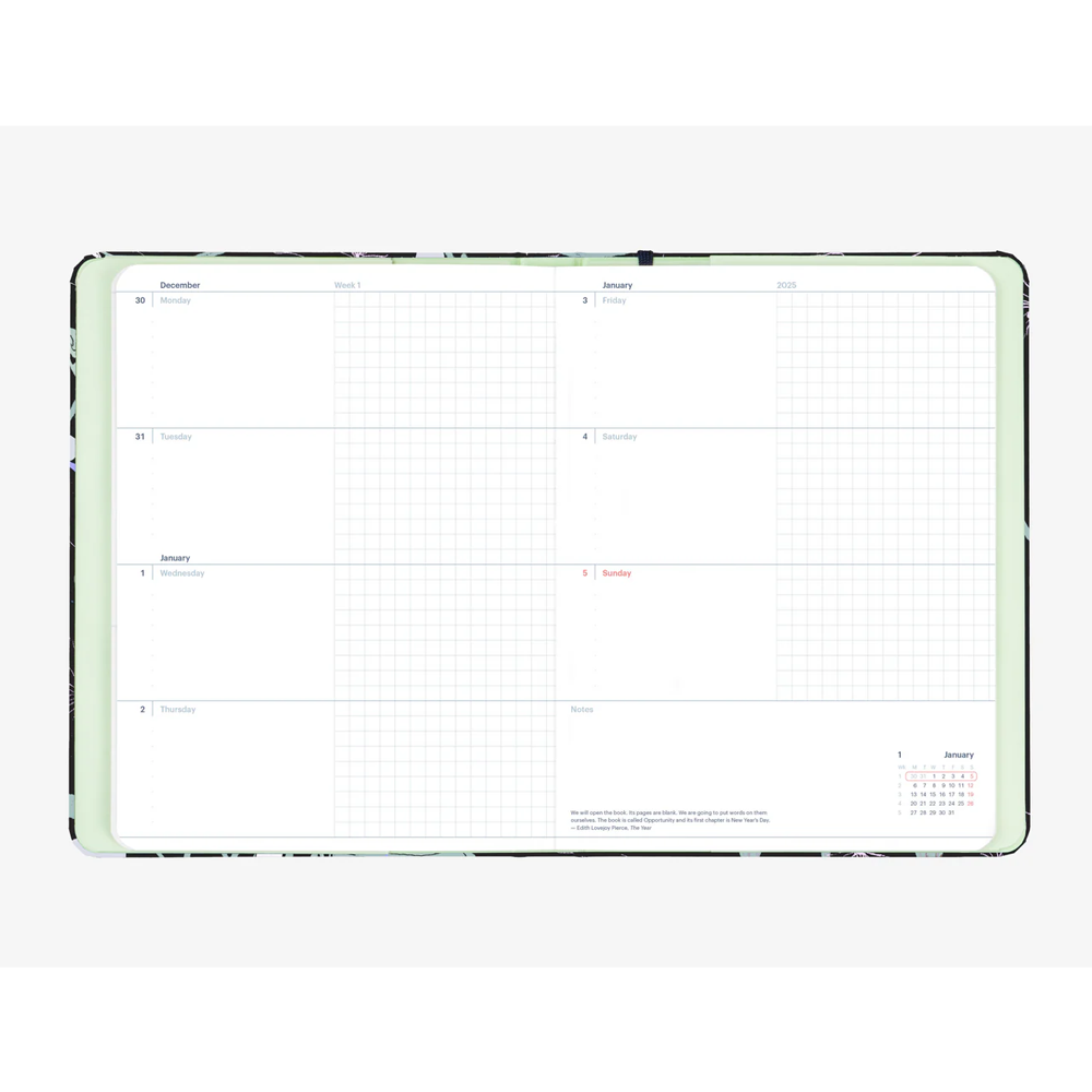 2025 Weekly & Monthly Horizontal Planner by Mossery