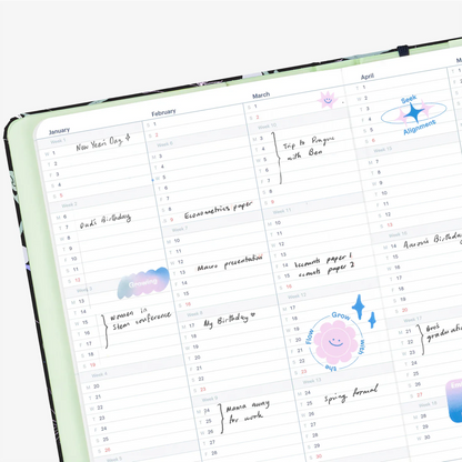 2025 Weekly & Monthly Horizontal Planner by Mossery