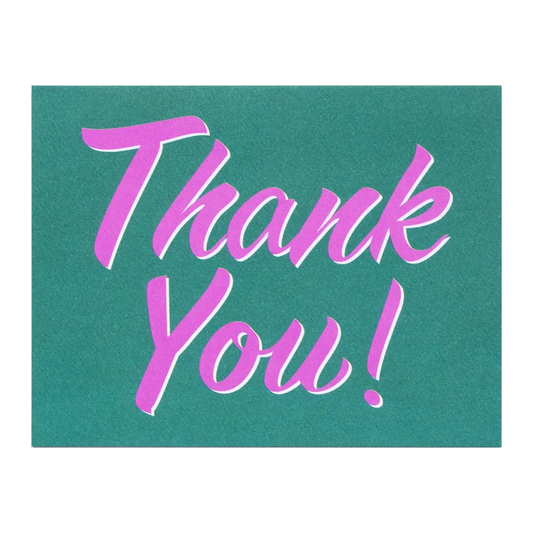 Lavender and Teal Thank You Card by Banquet Workshop