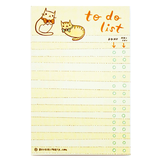 Cat Bowtie To-Do Notepad by Boygirlparty