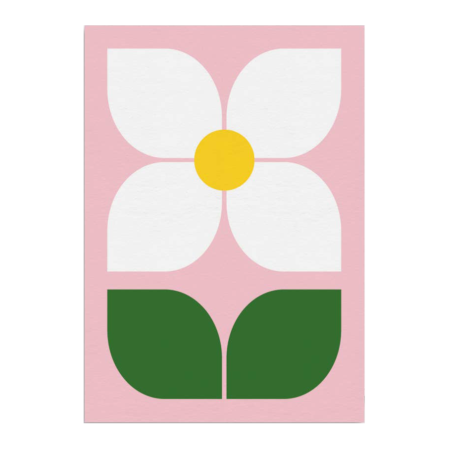 Flower Pink Card by Graphic Factory