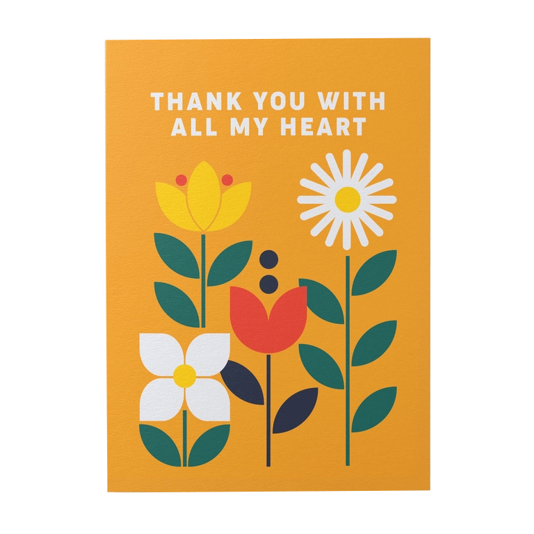 Thank You With All My Heart Card by Graphic Factory