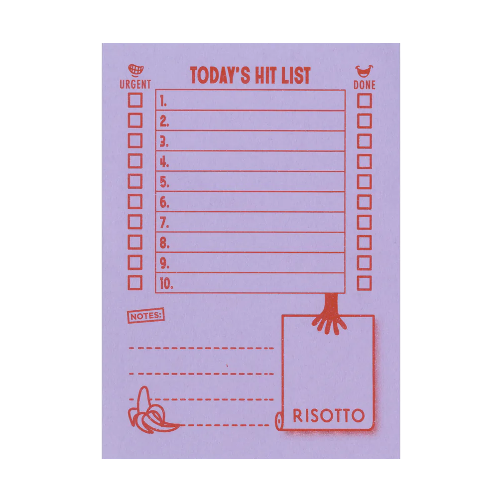 Hit List Notepad by Risotto