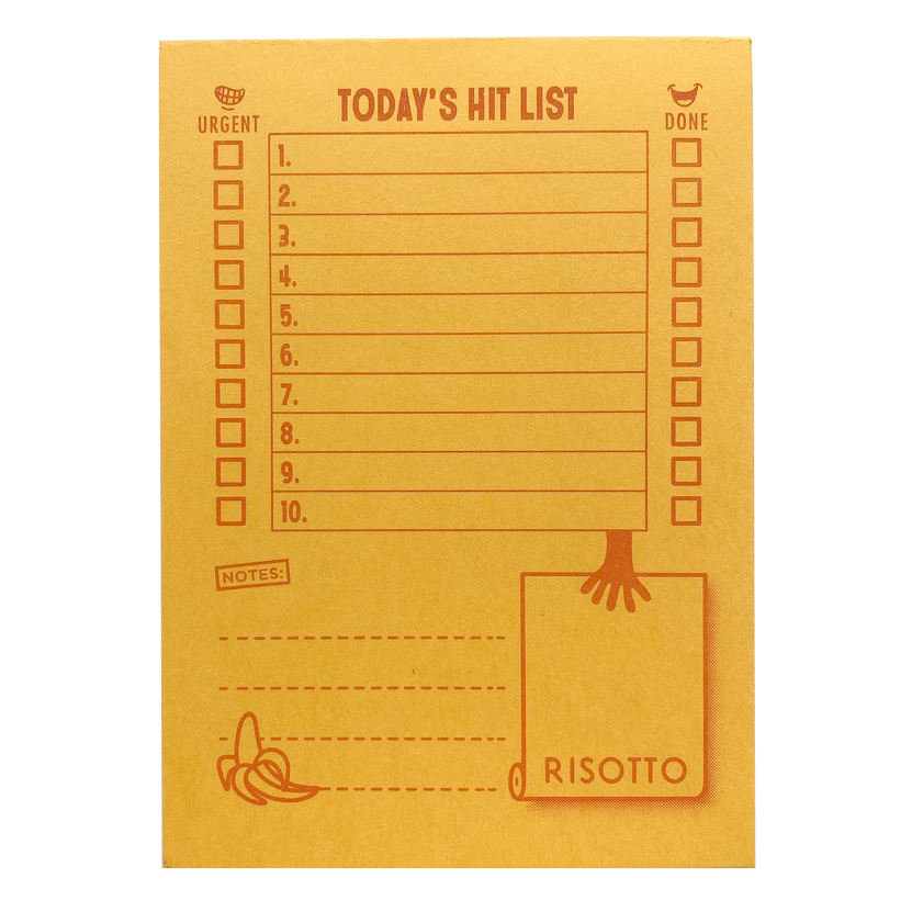 Hit List Notepad by Risotto