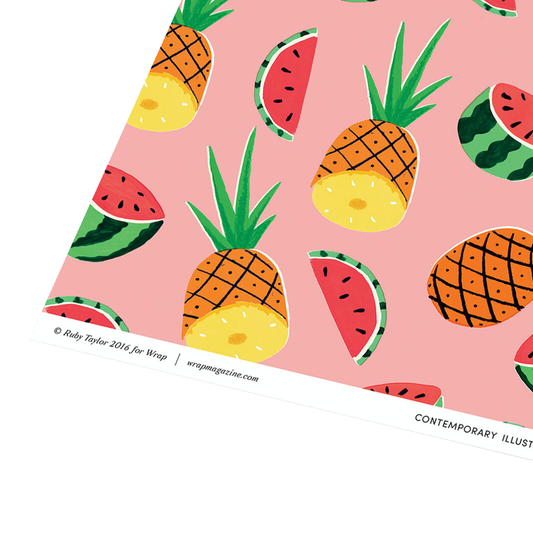 Ruby Taylor Pineapples & Watermelons Wrapping Paper Single Sheet by Wrap