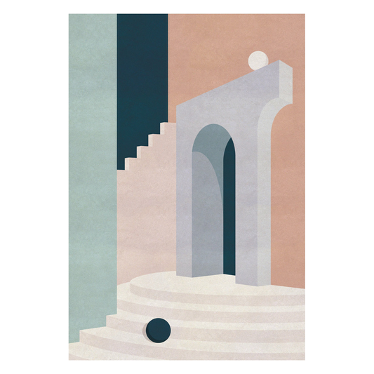 Charlotte Taylor Jumbo Pastel Doorway & Stairs Card by Wrap