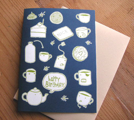 Tea Party Birthday Card by Kate Sutton